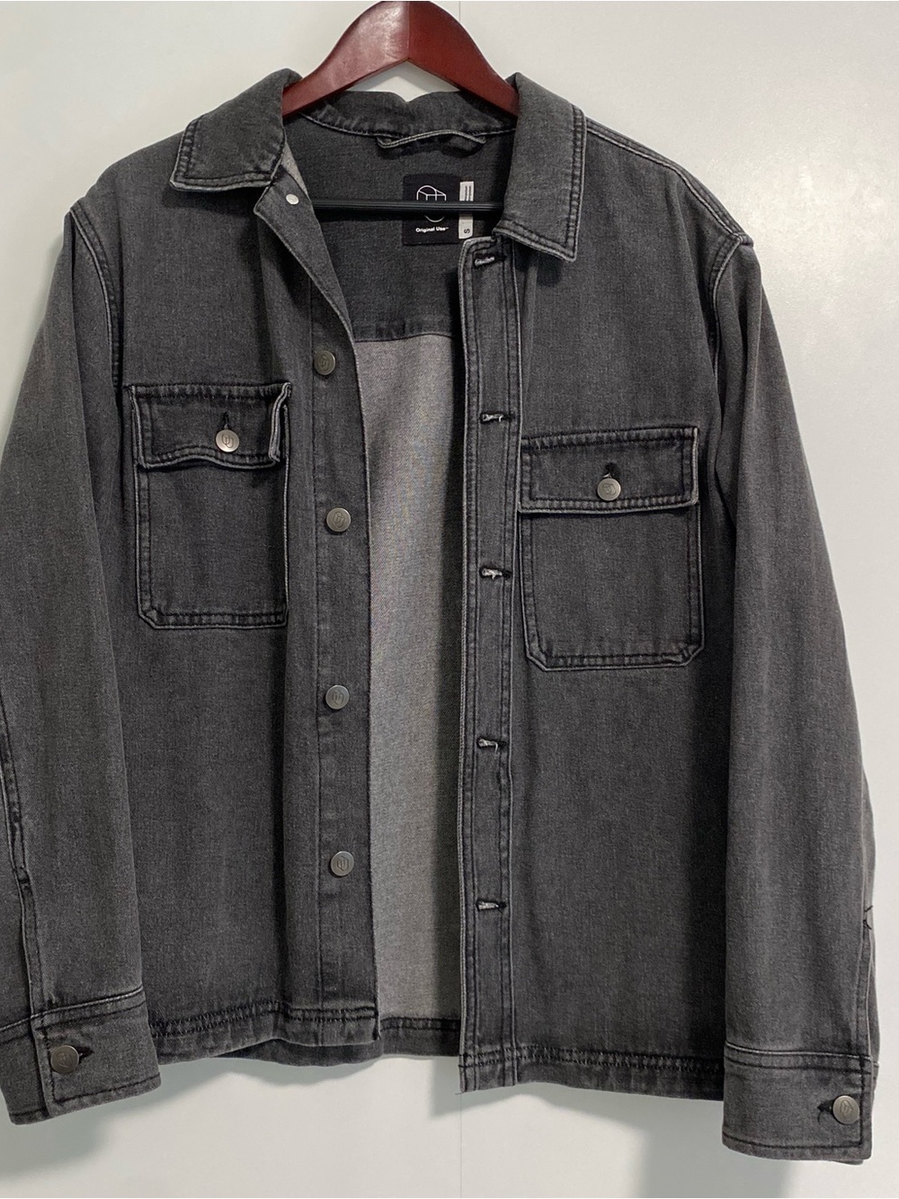 Original Use Men's Black Washed Shirt Jacket